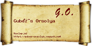 Gubás Orsolya névjegykártya
